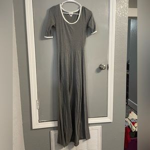 Lularoe Ana Dress - Grey with white trim